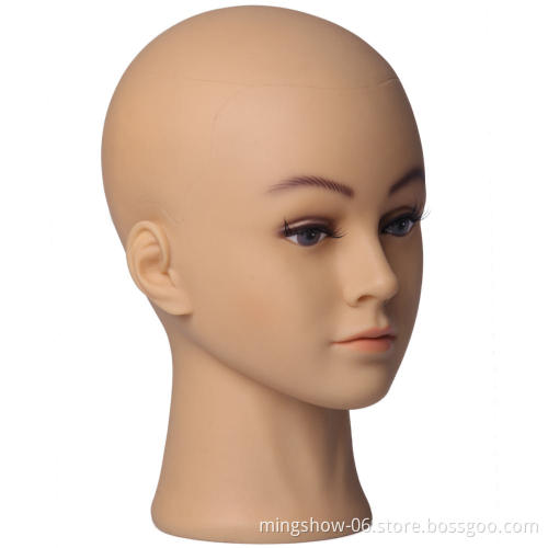 Fashionable Bald Mannequin Head For Wigs Making Hats Display Cosmetology Manikin Head For Makeup Practice Wig Stand